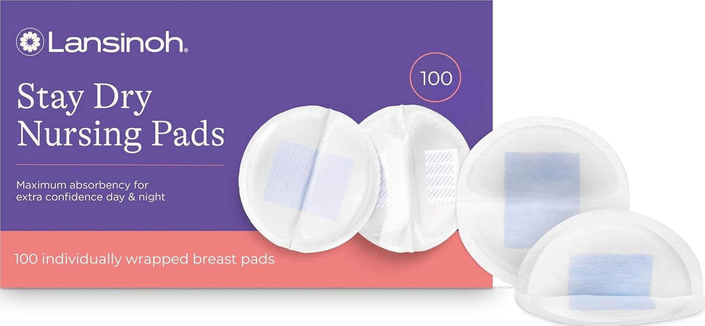 Lansinoh Stay Dry Disposable Nursing Pads, 100 Count