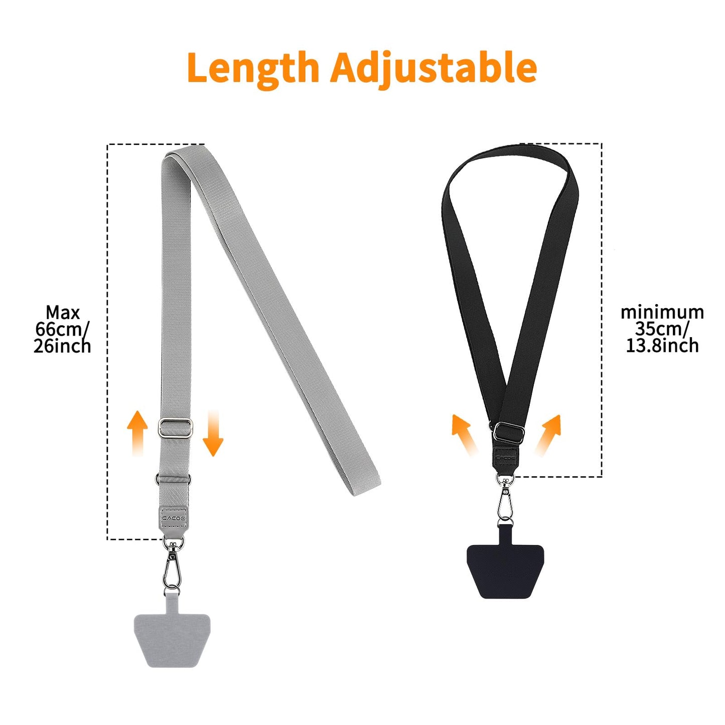 CACOE Phone Lanyard, Black+Dark Blue, 2 Pcs