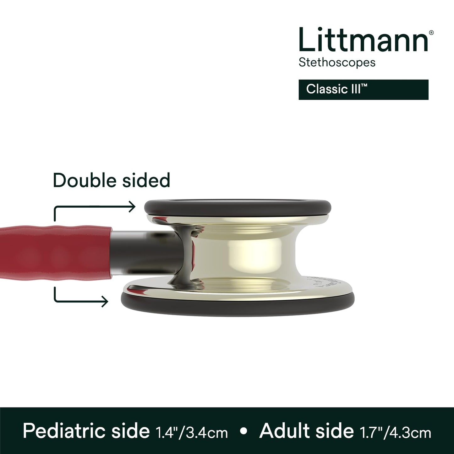 3M Littmann Classic III Monitoring Stethoscope, 5803, More Than 2X as Loud, Weighs Less, Stainless Steel Black-Finish Chestpiece, 27" Black Tube, Stem and Headset