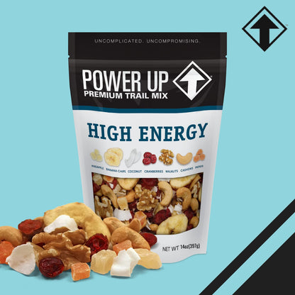 Power Up Trail Mix, Mega Omega Trail Mix, Non-GMO, Vegan, Gluten Free, No Artificial Ingredients, Gourmet Nut, 14 Ounce Bag