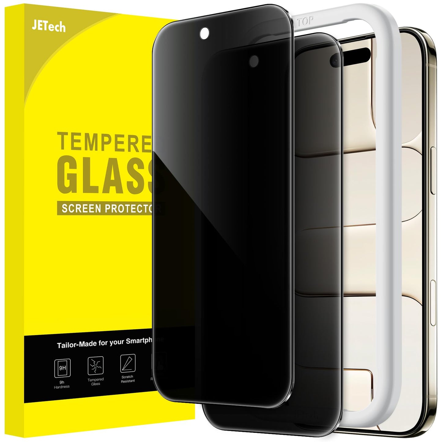 JETech Privacy Screen Protector for iPhone 17 Pro Max, 2-Pack
