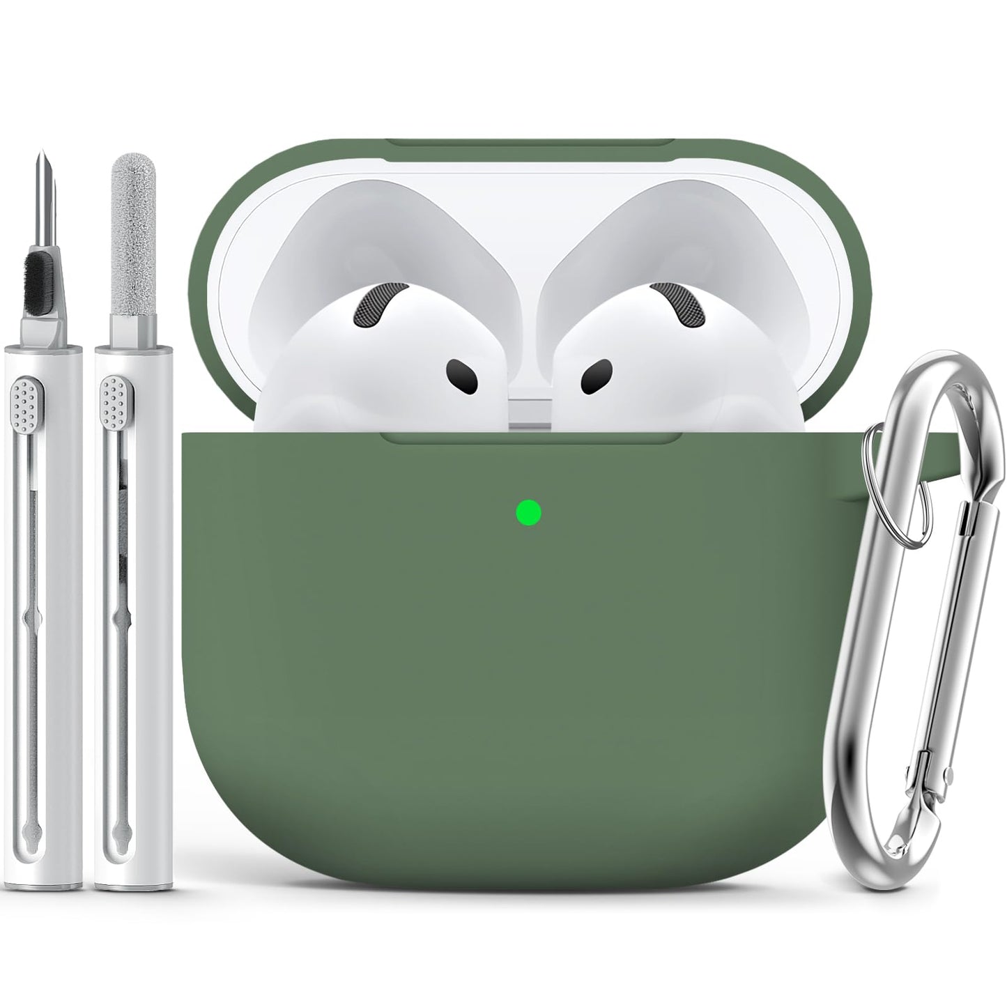Ljusmicker for AirPods 4 Case 2024 with Cleaner Kit,Milk Tea