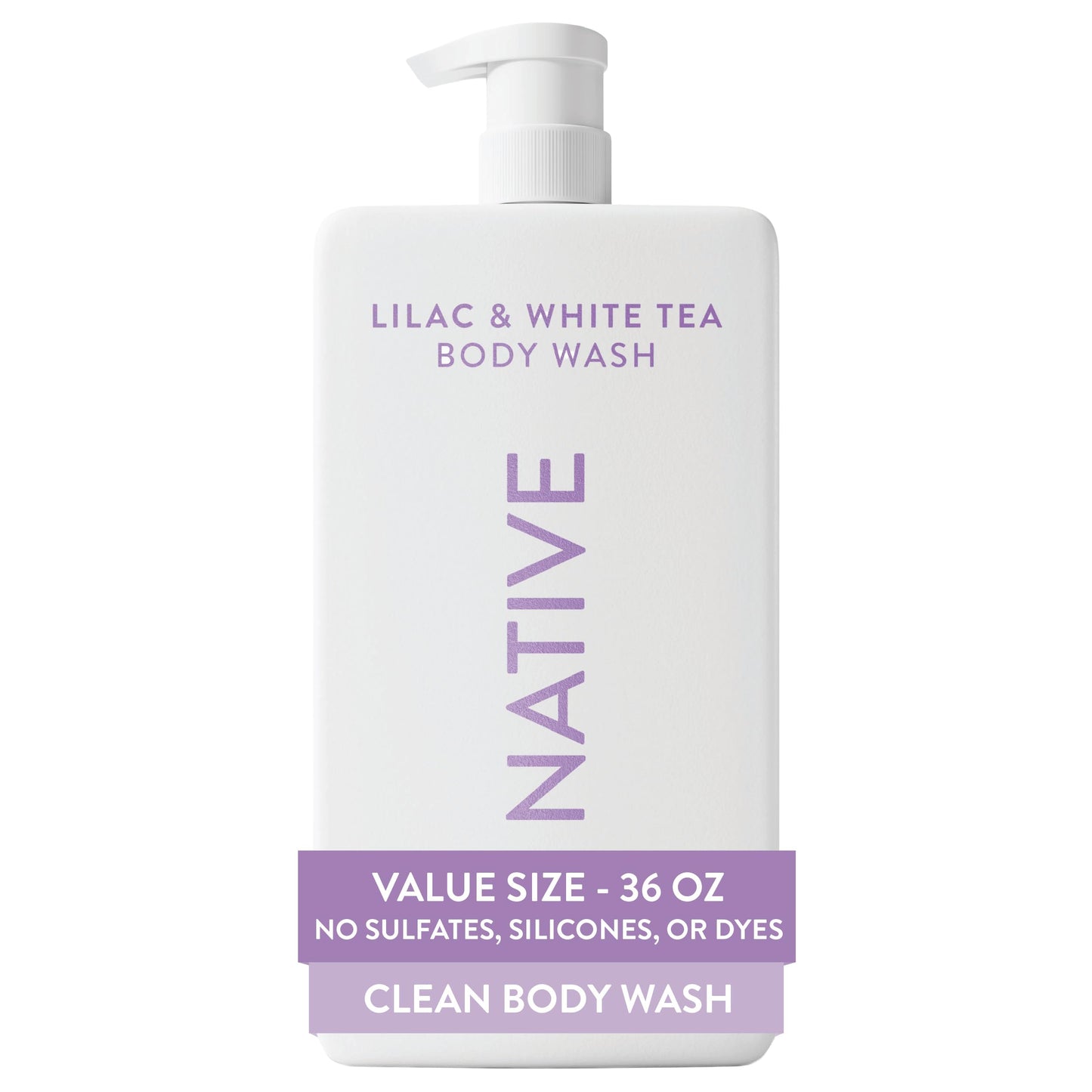 Native Clean Body Wash, Gentle & pH-balanced for Sensitive Skin, 24-Hr Freshness for Women & Men, Vegan & Cruelty-Free, Free of Sulfates, Parabens & Phthalates, Sandalwood & Shea Butter, 36 oz