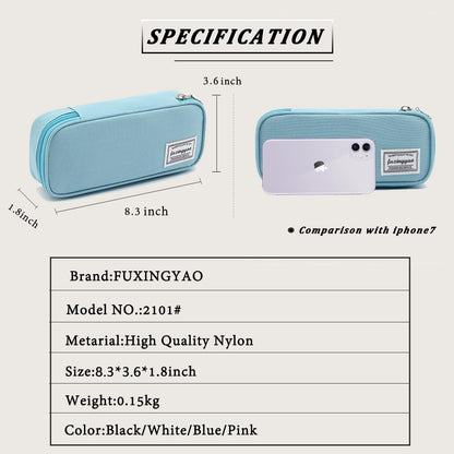 FUXINGYAO Pencil Case, Multi- Slot Pencil Pouch, Portable Pencil Bag, Pen Case for& Office(Black)