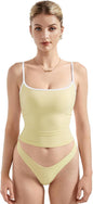 SUUKSESS Women Double Line Square Neck Tank Top Summer Y2K Going Out Basic Cami Shirt