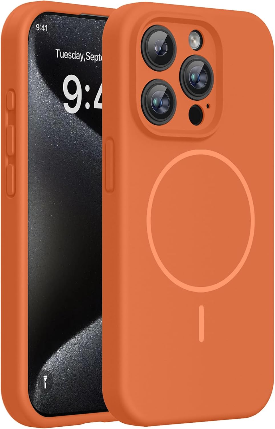 Miracase Magnetic for iPhone 16 Pro Case, Silicone, Black