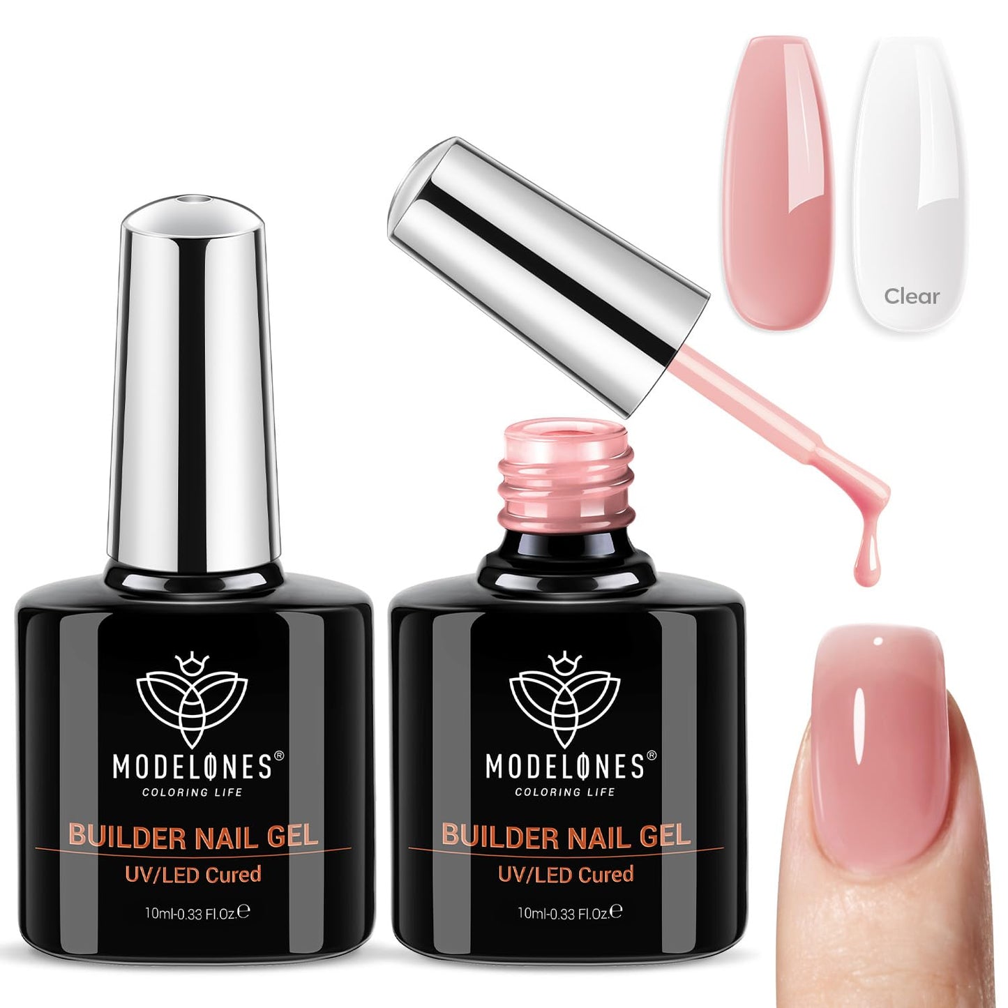 modelones Gel Top Base Coat Set 15ml 2026 Upgrade No Wipe Super Shine