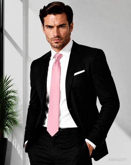 RBOCOTT Solid Color Tie Formal Necktie for Men