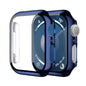 Smiling 2 Pack Case Compatible with Apple Watch SE 3 (2025)/ SE 2/ SE/Series 6/5/4 40mm with Tempered Glass Screen Protector, Hard PC Case Overall Protective Cover- 1 Blue+ 1 Transparent