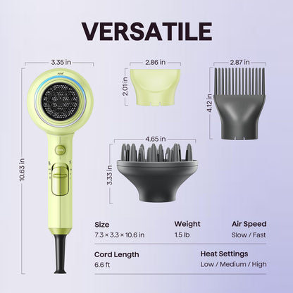Wavytalk Blown Away Ionic Hair Dryer with Diffuser for Curly Hair