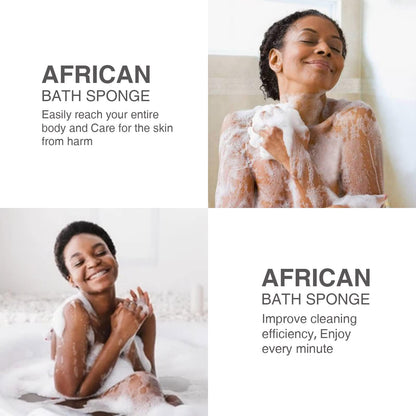 UJFQBH African Net Sponge Authenti, Exfoliating Body Scrubber for Back and Hard to Reach Areas, Gentle Daily Exfoliation for Deep Cleansing, Quick Drying Shower Essential, Aqua Grey 3 Pack