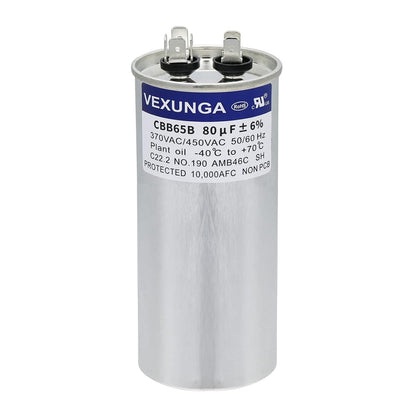 VEXUNGA 5uF 370/440VAC 50/60Hz CBB65 CBB65A Oval Run Start Capacitor 5 MFD 370V/440V Air Conditioner Capacitors for AC Unit Fan Motor Start or Pool Pump or Air Condenser Straight Cool
