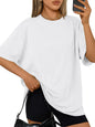 Trendy Queen Womens Oversized T-Shirts Short Sleeve Crew Neck Summer Tops
