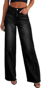 Sidefeel Women's Wide Leg Jeans High Waisted Stretchy Denim Pants