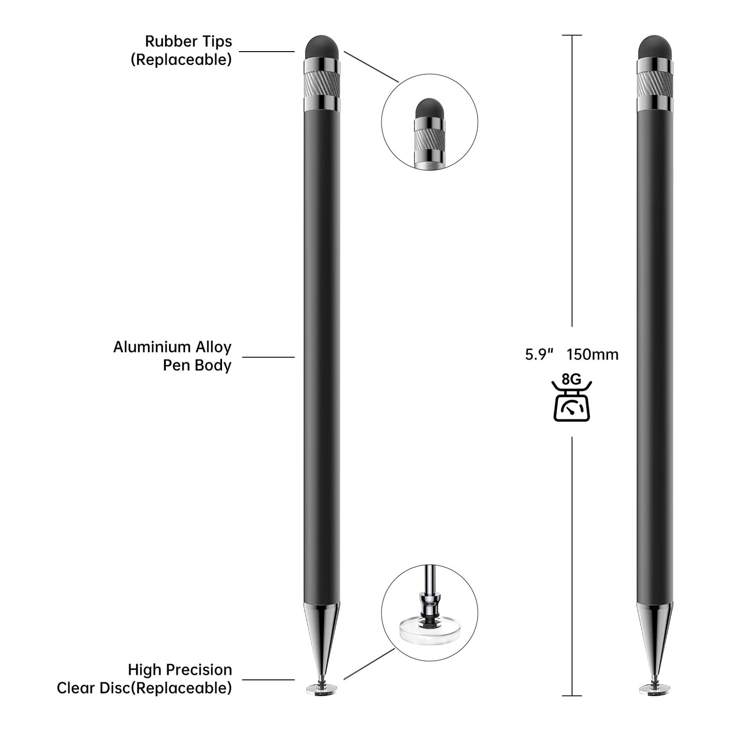 Bopomofo Stylus(5 Pcs),2-in-1 Stylus Pen for Touchscreen,Stylus Pen