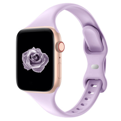 Thin Slim Band Compatible with Apple Watch 38mm 40mm 41mm 42mm 44mm 45mm 46mm 49mm, Replacement Silicone Sport Strap for iWatch Series 11/10/9/8/7/6/5/4/3/2/1 Ultra SE Women Men, Light Blush