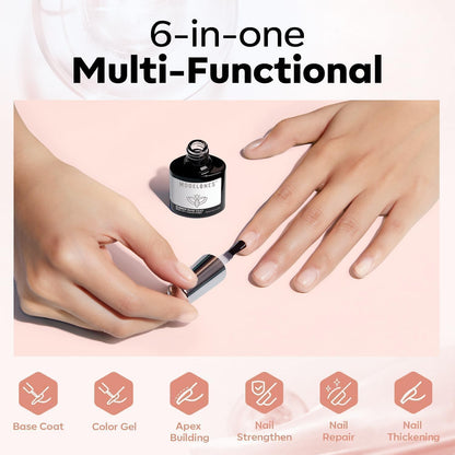 modelones Gel Top Base Coat Set 15ml 2026 Upgrade No Wipe Super Shine