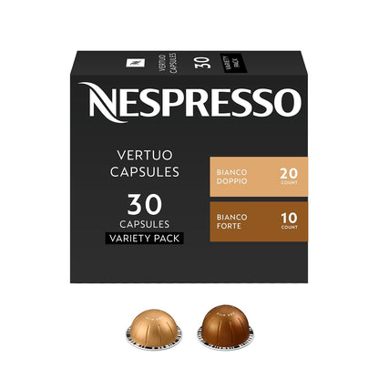 Nespresso Capsules Vertuo, Variety Pack, Medium and Dark Roast Coffee, 30 Count Coffee Pods, Brews 7.8 oz.