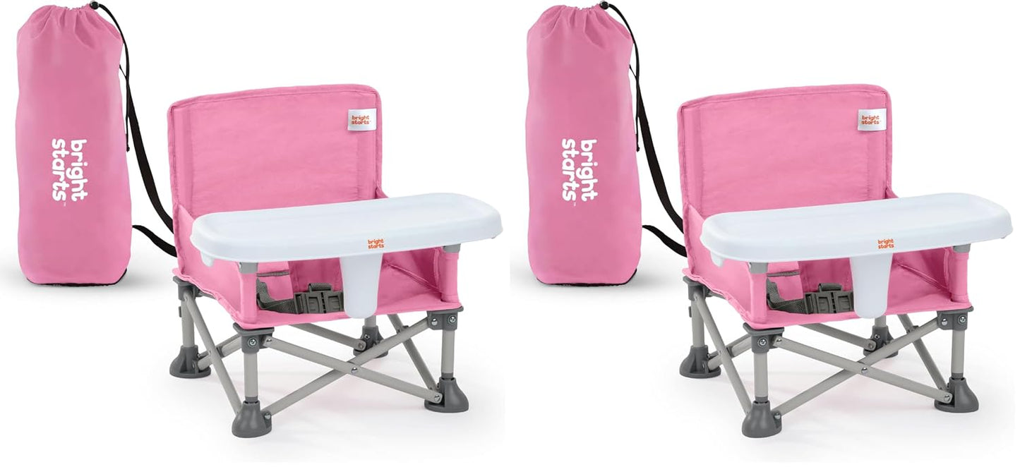 Bright Starts Pop 'N Sit Portable Booster, Indoor/Outdoor Use, Floor Seat with Feeding Tray, Teal, 6 Mos - 3 Yrs