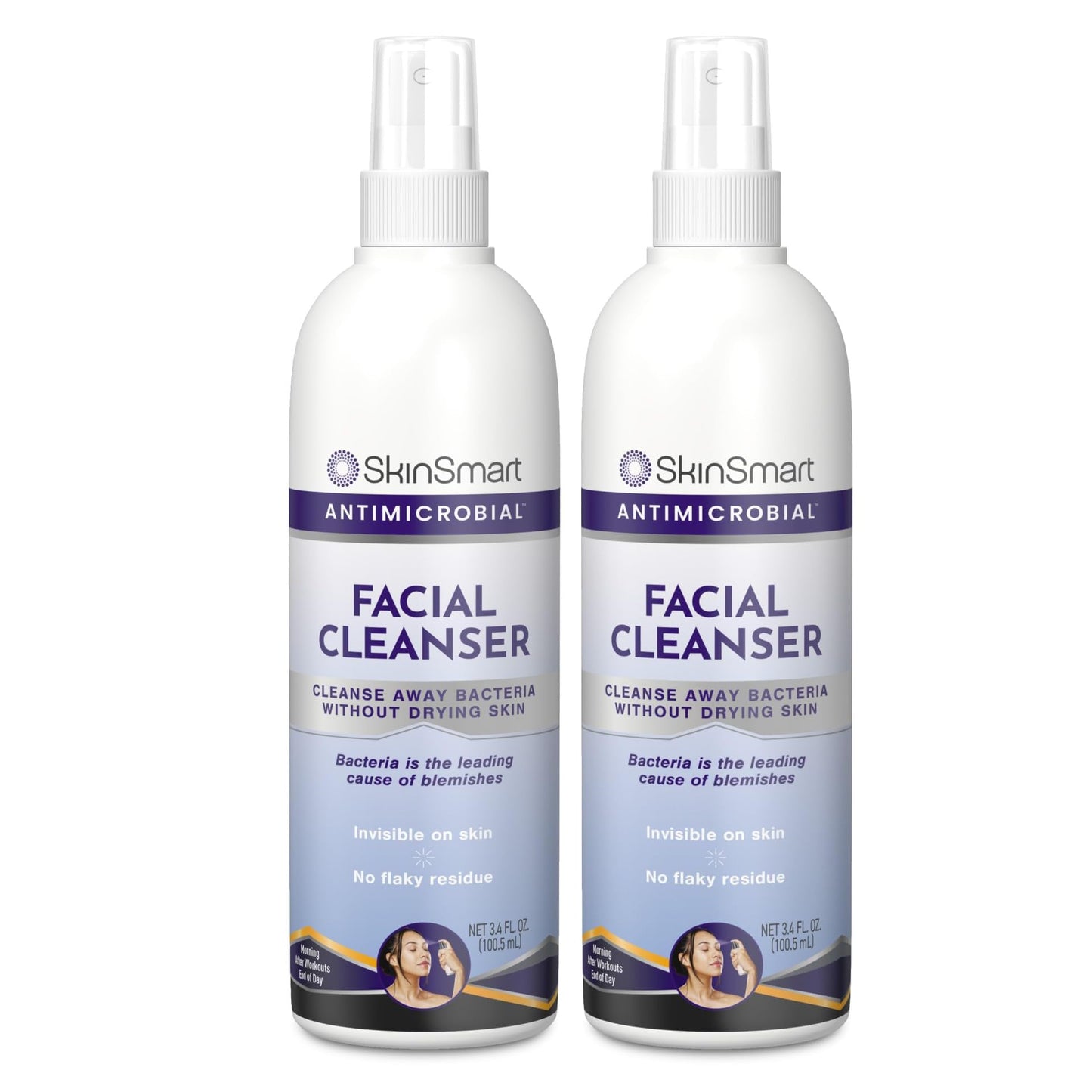 SkinSmart Antimicrobial Facial Cleanser for Breakouts and Blemishes, 8 oz