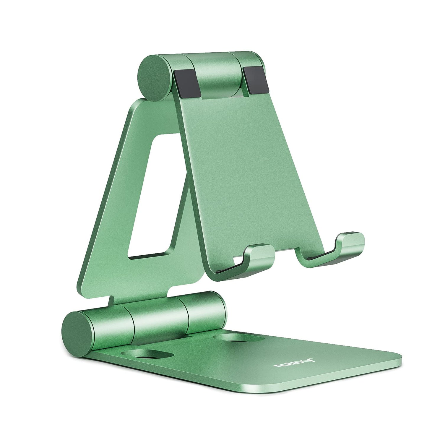 Nulaxy Full Aluminum Dual Folding Cell Phone Stand for Desk, Black