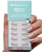 BTArtbox Press On Nails, Cream Puff, Short Almond, Ombre Off White, 32Ct