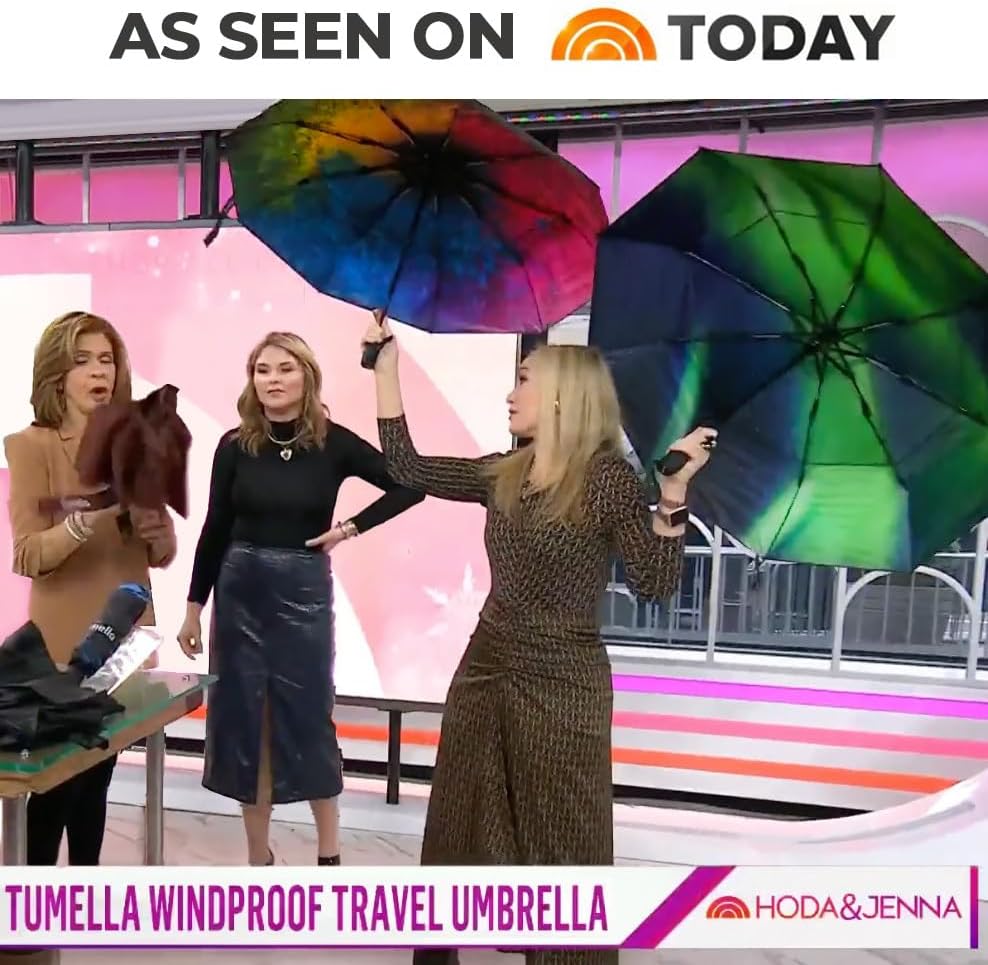 TUMELLA Strongest Windproof Travel Umbrella (Compact, Superior & Beautiful)