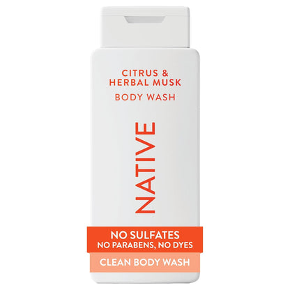 Native Clean Body Wash, Gentle & pH-balanced for Sensitive Skin, 24-Hr Freshness for Women & Men, Vegan & Cruelty-Free, Free of Sulfates, Parabens & Phthalates, Cashmere & Rain, 18 fl oz