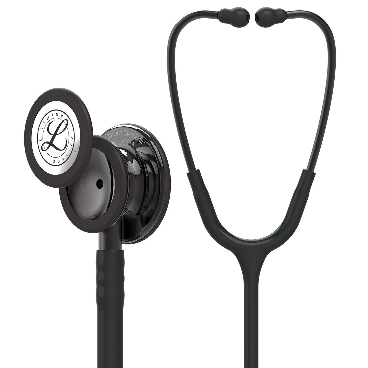 3M Littmann Classic III Monitoring Stethoscope, 5803, More Than 2X as Loud, Weighs Less, Stainless Steel Black-Finish Chestpiece, 27" Black Tube, Stem and Headset