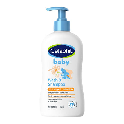 Cetaphil Baby Wash & Shampoo + Lotion, Sensitive Skin, 13.5oz, 2ct