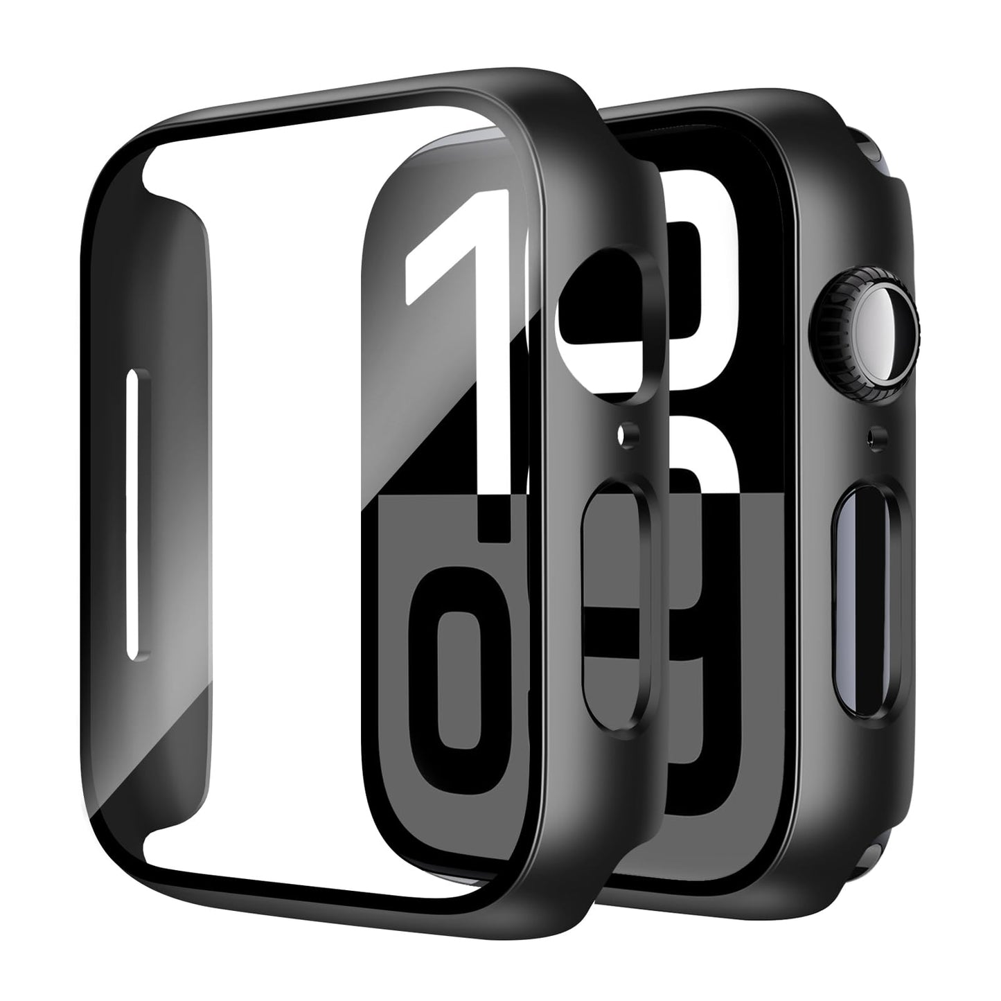 Smiling 2 Pack Case Compatible with Apple Watch SE 3 (2025)/ SE 2/ SE/Series 6/5/4 40mm with Tempered Glass Screen Protector, Hard PC Case Overall Protective Cover- 1 Blue+ 1 Transparent