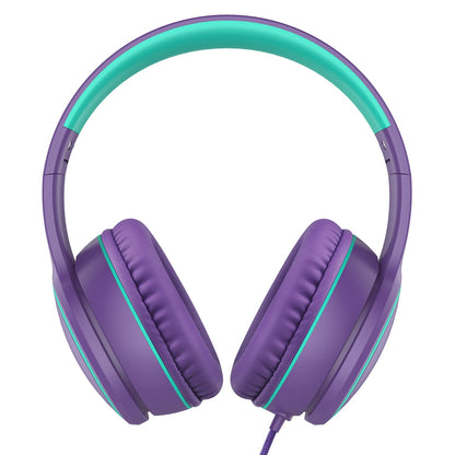R10 Over-Ear Headphones with Microphone, Lightweight Folding Stereo Bass Headset with 1.5M No-Tangle Cord, Portable Wired Headphones for Smartphone Tablet Computer MP3 / 4 (Grey)