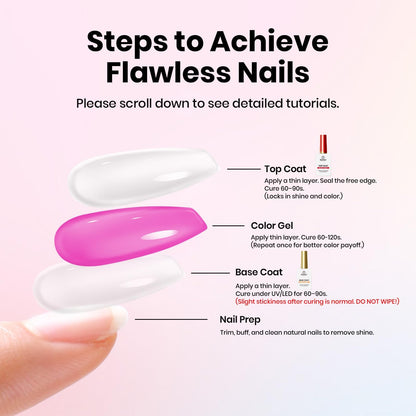 Beetles 2 Pcs 15ml No Wipe Gel Top Coat and Base Coat Set