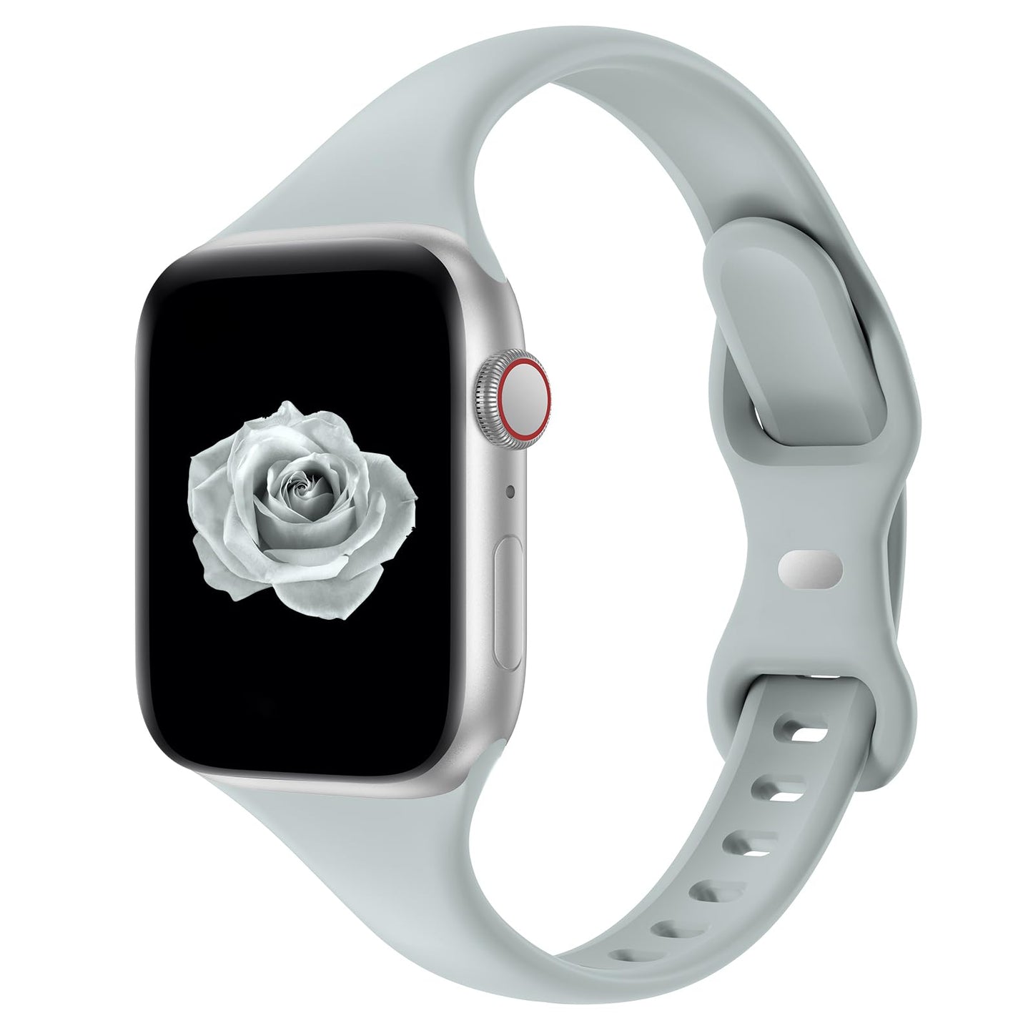 Thin Slim Band Compatible with Apple Watch 38mm 40mm 41mm 42mm 44mm 45mm 46mm 49mm, Replacement Silicone Sport Strap for iWatch Series 11/10/9/8/7/6/5/4/3/2/1 Ultra SE Women Men, Light Blush