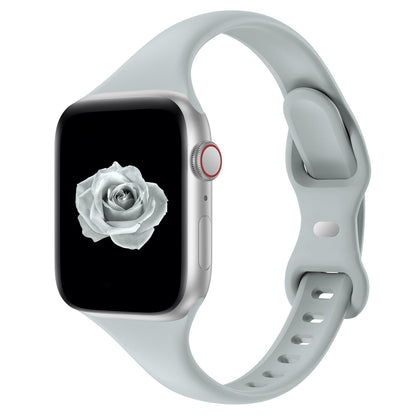 Thin Slim Band Compatible with Apple Watch 38mm 40mm 41mm 42mm 44mm 45mm 46mm 49mm, Replacement Silicone Sport Strap for iWatch Series 11/10/9/8/7/6/5/4/3/2/1 Ultra SE Women Men, Light Blush