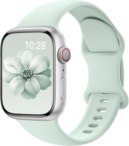 Sport Silicone Band Compatible with Apple Watch Bands 40mm 38mm 41mm 44mm 45mm 42mm 49mm Women Men,Soft Wristband Waterproof Replacement Sport Strap for iWatch Bands Series 9 8 7 6 5 4 3 2 1 SE Ultra
