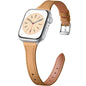 Charlam Slim Leather Band Compatible with Apple Watch Bands for Women 40mm 38mm 41mm 42mm 44mm 45mm 46mm, Top Grain Genuine Leather Strap Thin Wristband for iWatch Series 11 10 SE 9 8 7 6 5 4 3 2 1