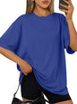 Trendy Queen Womens Oversized T-Shirts Short Sleeve Crew Neck Summer Tops