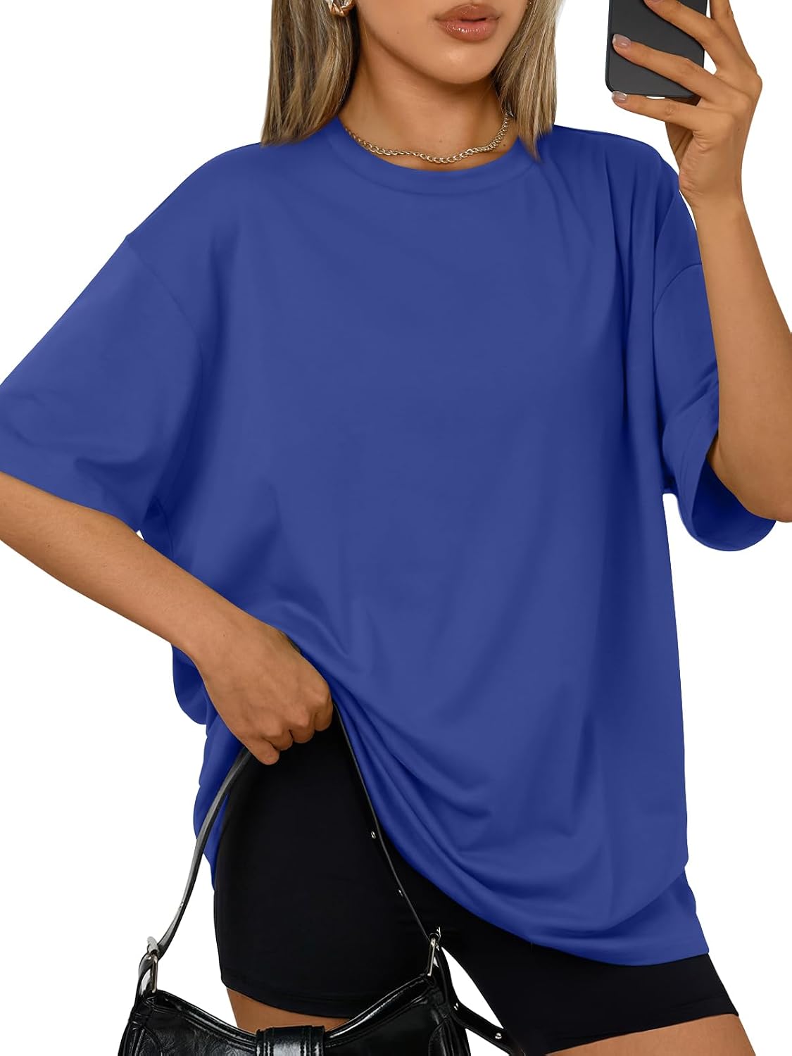 Trendy Queen Womens Oversized T-Shirts Short Sleeve Crew Neck Summer Tops