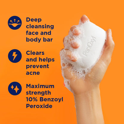 PanOxyl Acne Cleansing Bar, 2% Salicylic Acid, For Face & Body, 4 oz