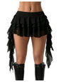 Women's Y2K Mini Skirt Ruffle Lace Mesh Asymmetrical Flowy Short Skort