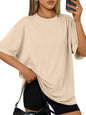 Trendy Queen Womens Oversized T-Shirts Short Sleeve Crew Neck Summer Tops
