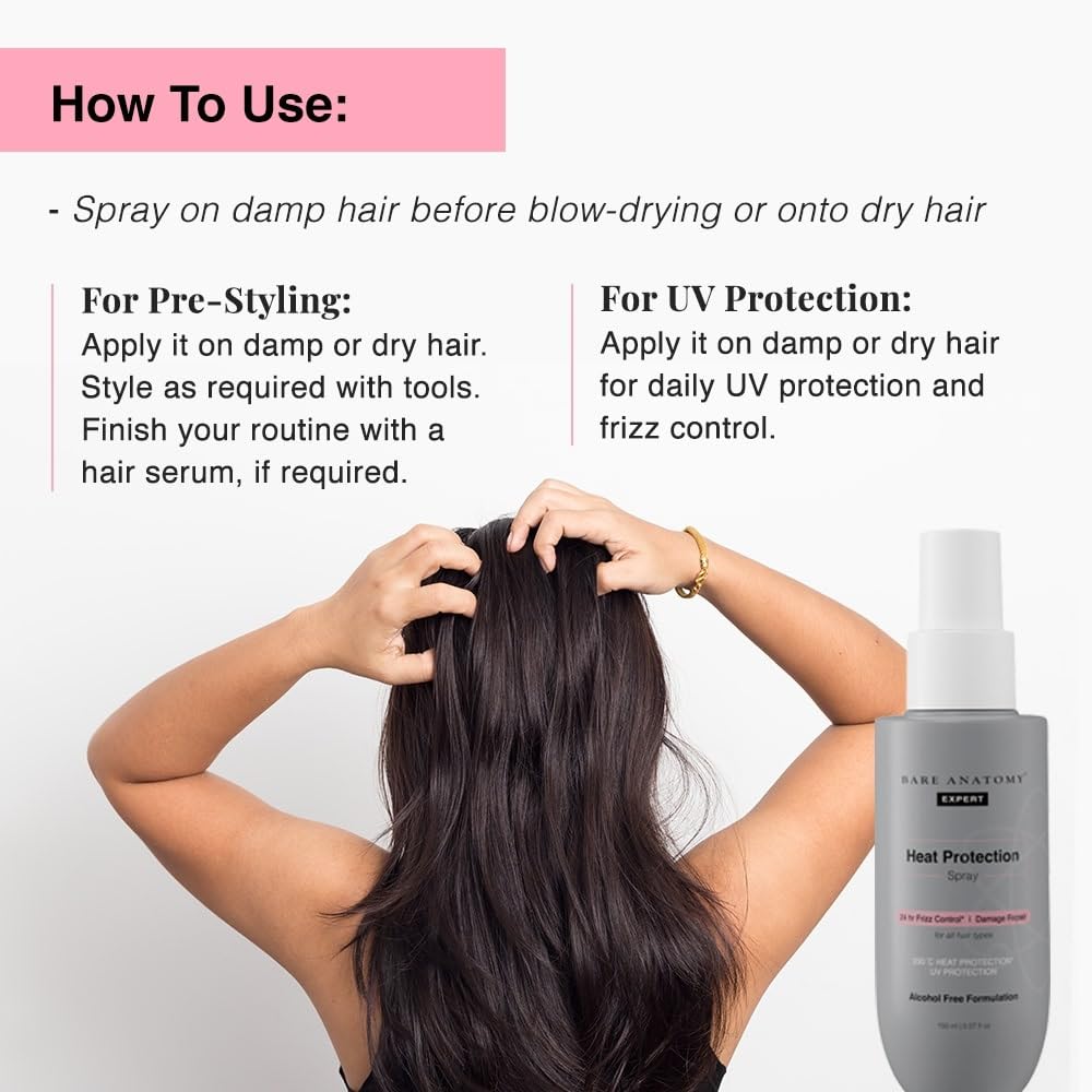 Bare Anatomy Nature x Science Rosemary Water Spray for Hair Growth & Hair Thickness with Rice Water |100% Natural Extract | Soft & Smooth Hair| Controls Hairfall| Non-Greasy & Fast Absorbing | 200ml