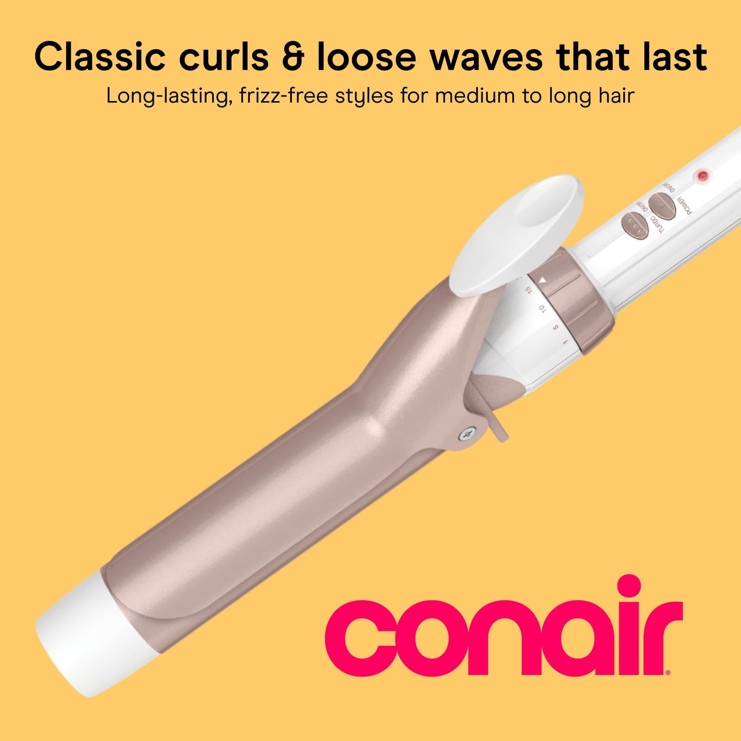Conair Curling Iron, Double Ceramic, 1" Barrel, White/Rose Gold