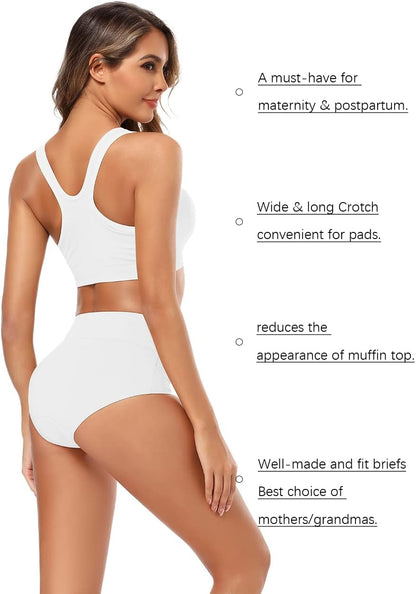 Molasus Women's Cotton Underwear High Waisted Full Coverage Ladies Panties (Regular & Plus Size)