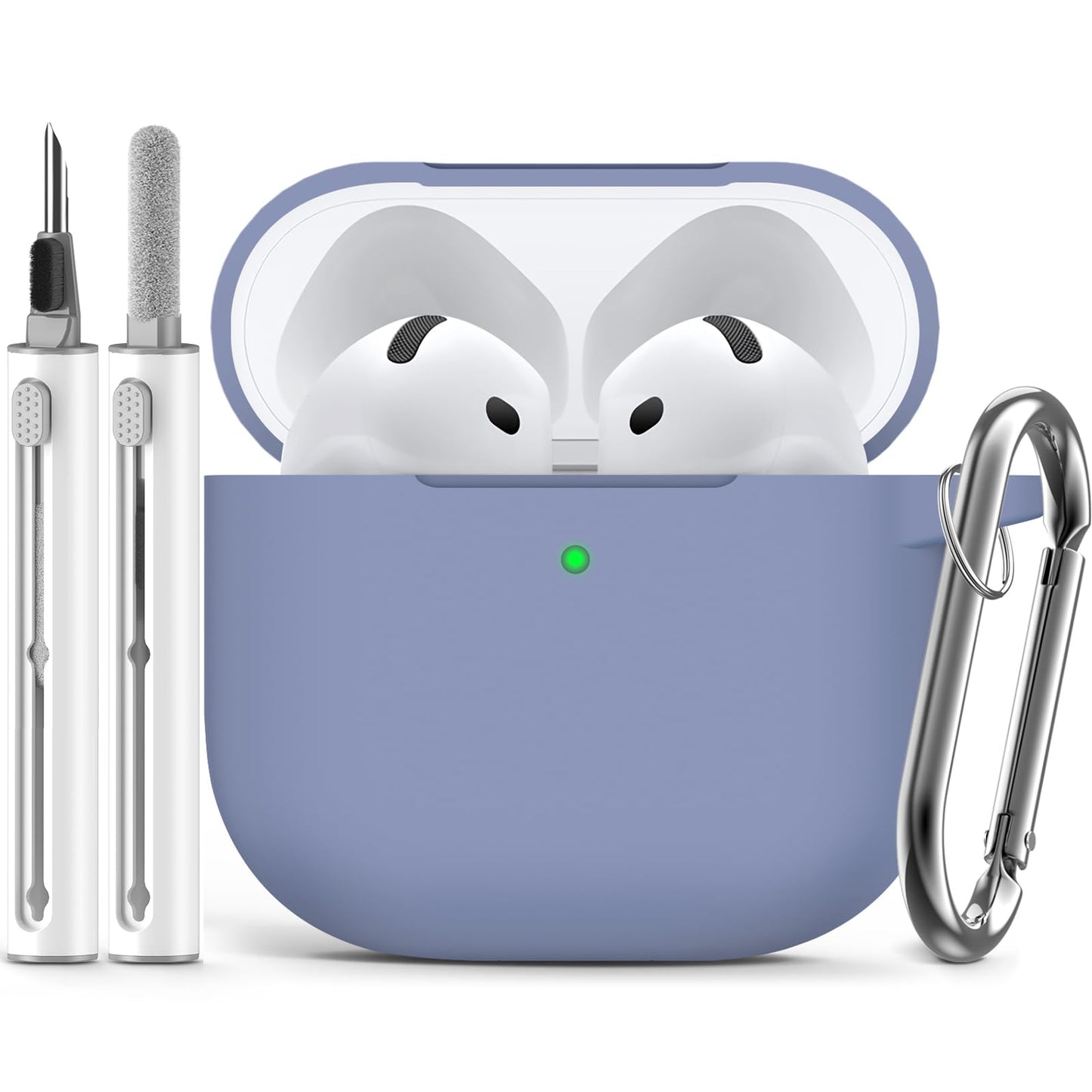 Ljusmicker for AirPods 4 Case 2024 with Cleaner Kit,Milk Tea