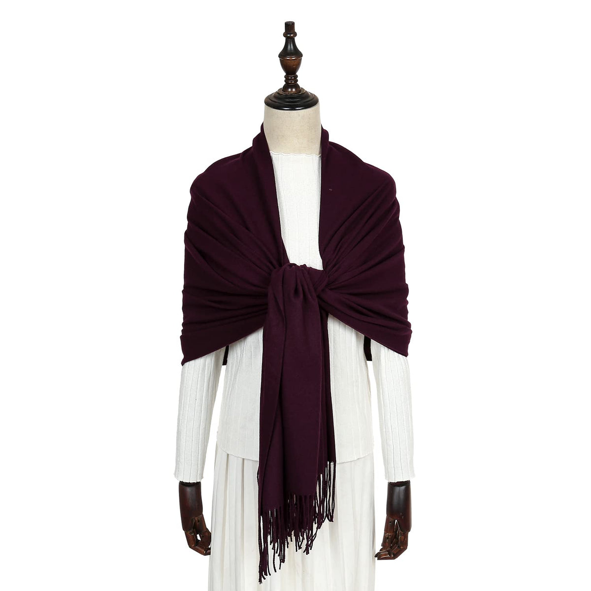 RIIQIICHY Women's Fringe Shawl Wrap Pashmina Scarf for Wedding Evening