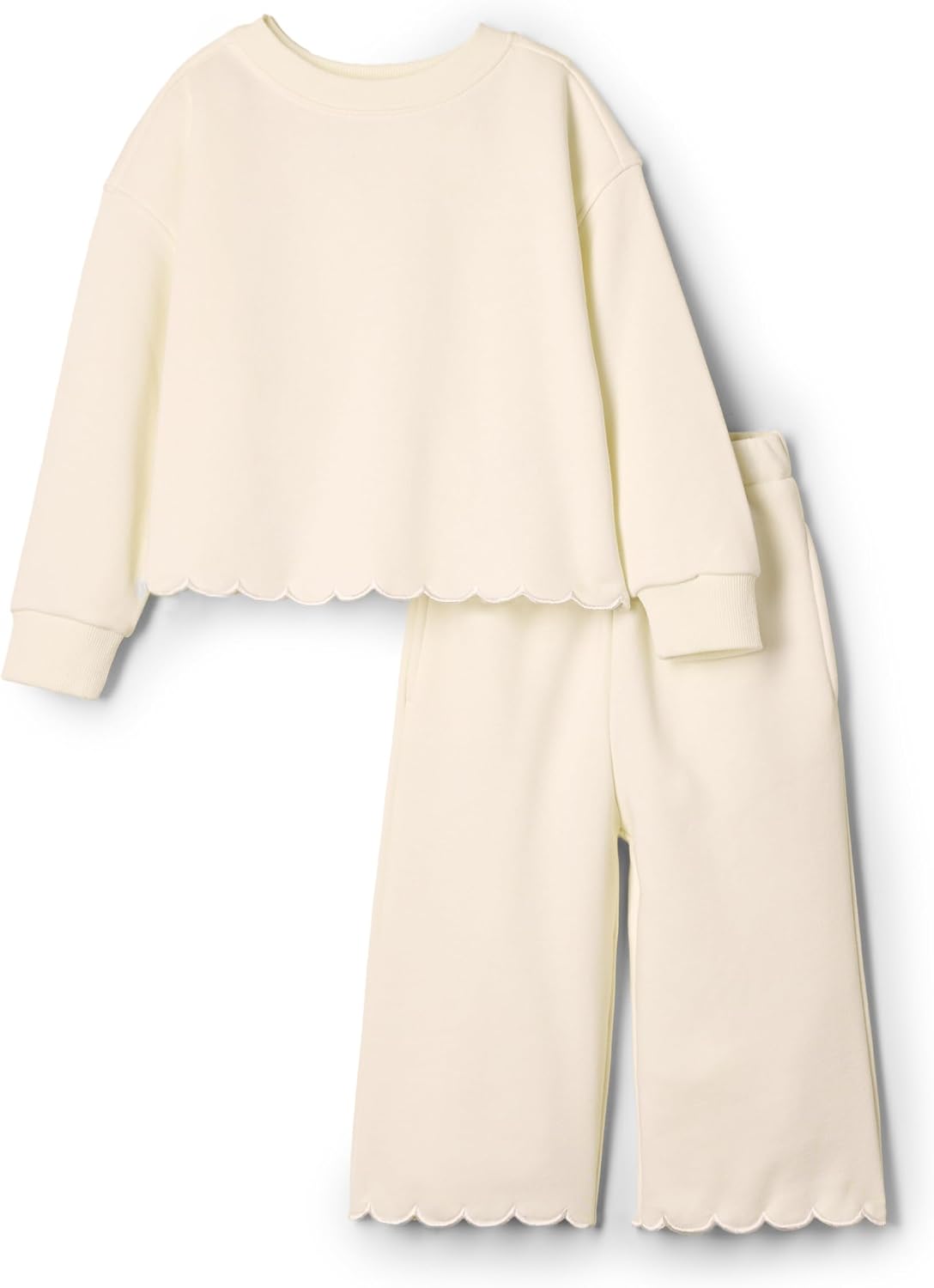 Amazon Essentials x Sofia Grainge Toddlers and Baby Girls' French Terry Sweatshirt Pant and Top Set
