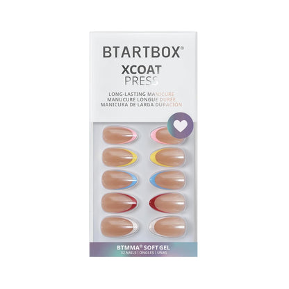 BTArtbox Press On Nails, Vanilla Cream, Short Square, Ombre Peach, 32Ct