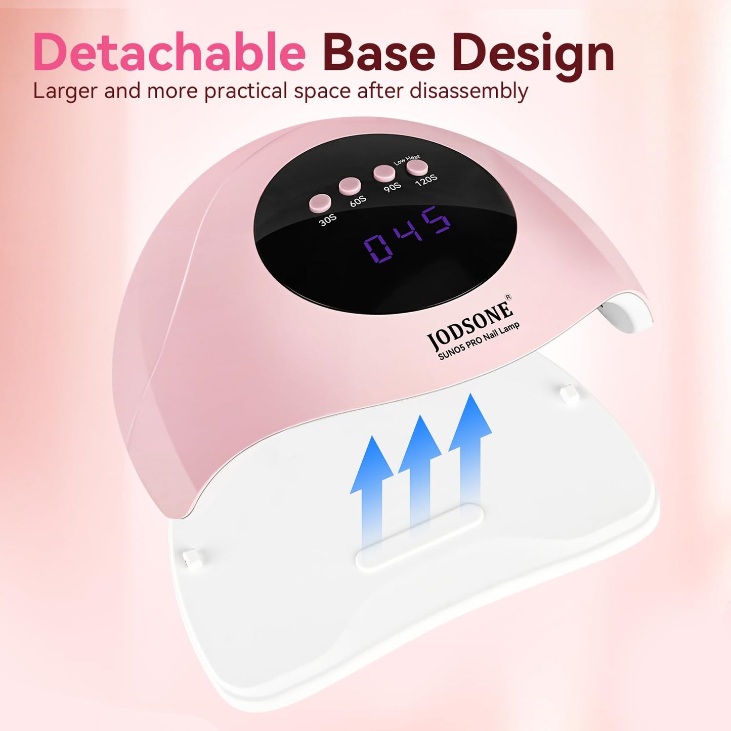JODSONE U V LED Nail Lamp with Base Coat Top Coat Set, Nail Dryer for Gel Polish for Nails with Automatic Sensor & 4 Timers